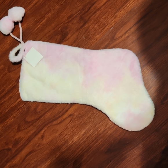 Christmas Stocking Pink Off White - Picture 5 of 6